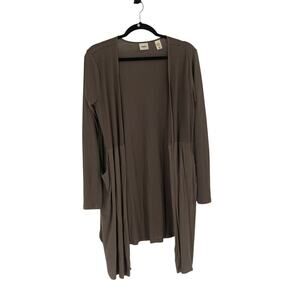 Daytrip Buckle Taupe Two Tone Ribbed Open Caridgan Pockets Women Medium Stretch